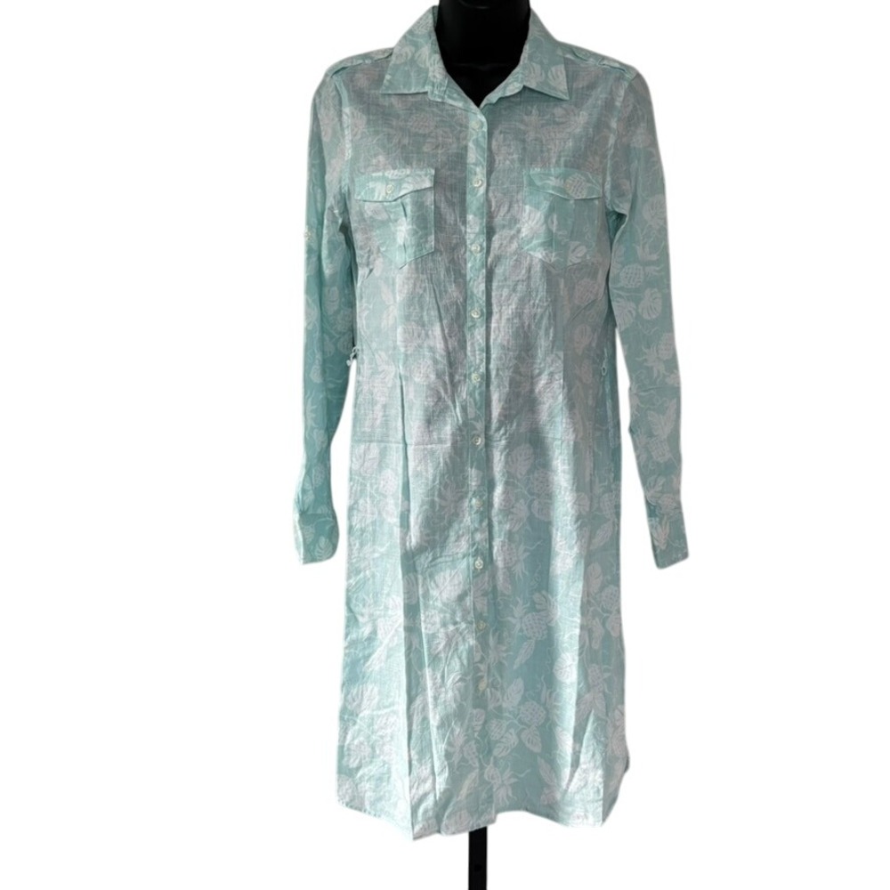 Brooks Brothers Reyn Spooner Hawaiian Traditionals Shirt Dress Sz 6 Blue White